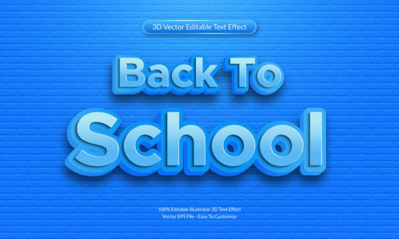 Back to School 3D Text Effect Design
