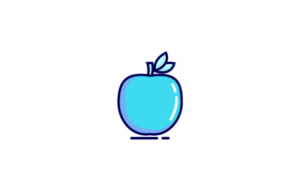Back to School Apple Flat Icon Design