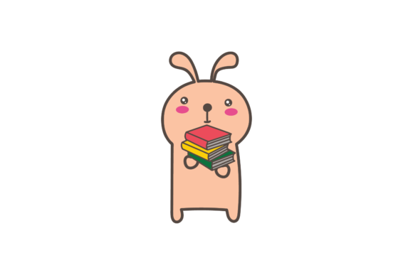 Back to School Bunny Book Library Svg Graphics & Icons Review