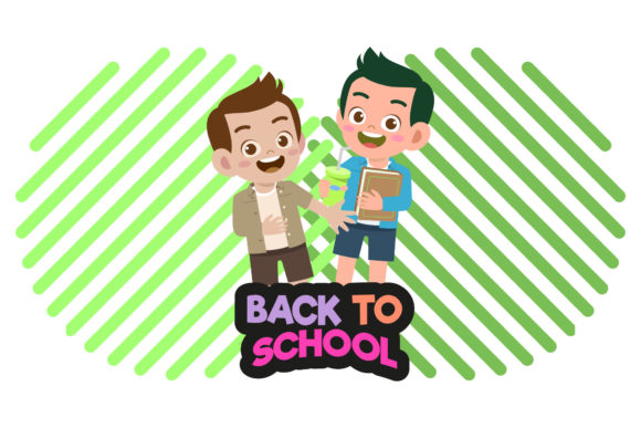 Back to School Childrens Circle Art Graphics and Icons