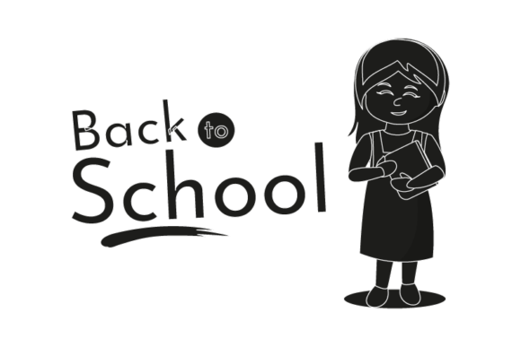 Back to School Kids Character Silhouette Graphics