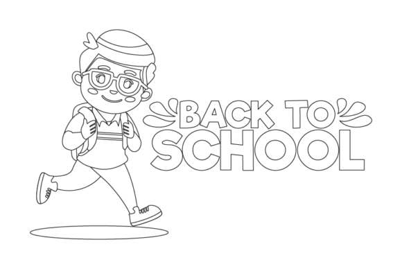 Back to School Male Student Outline: Graphics & Icons for Crafters